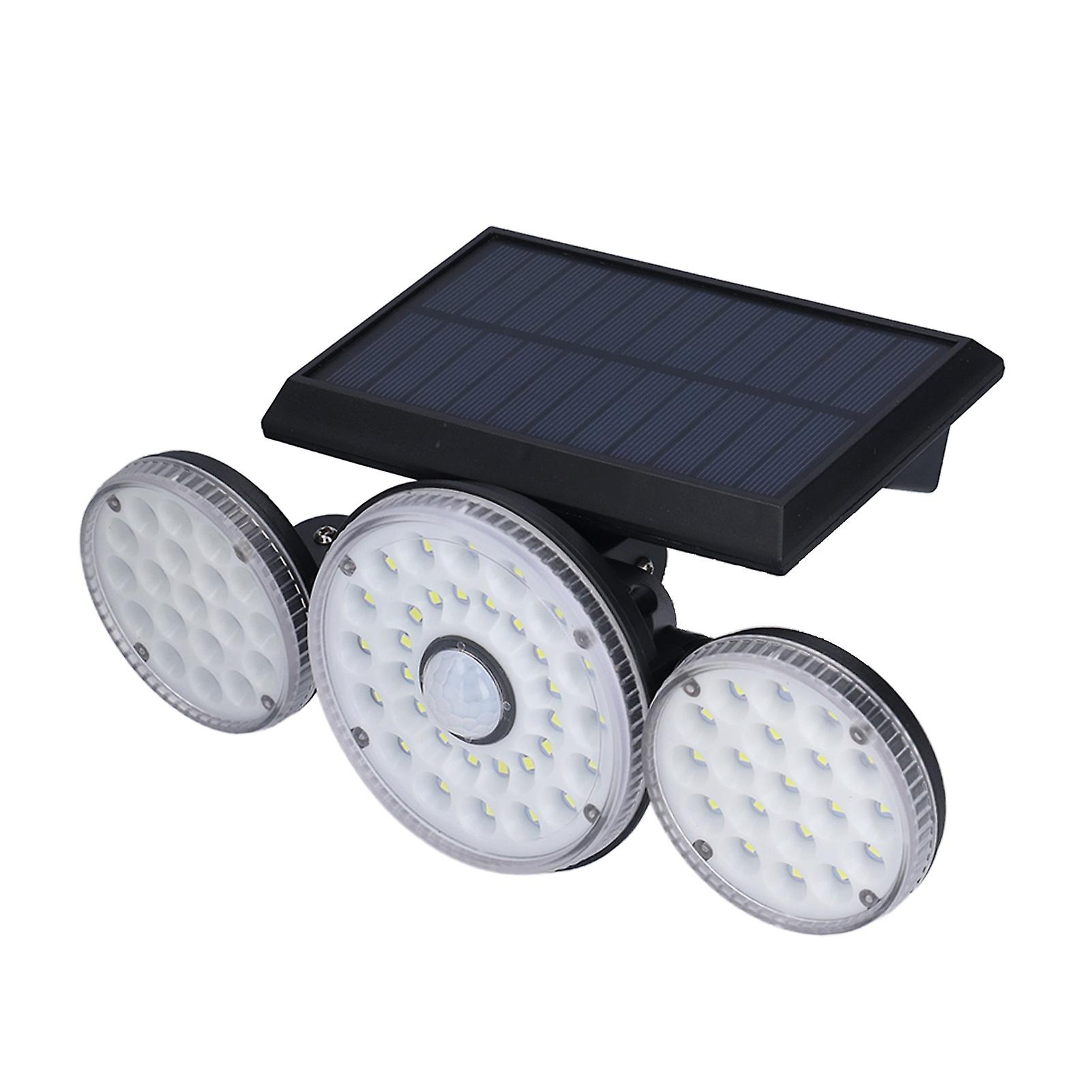 Outdoor Solar Lights Motion Sensor 3 Heads Adjustable 70led Ip65 Waterproof Flood Lamp For Courtyard Garden Road