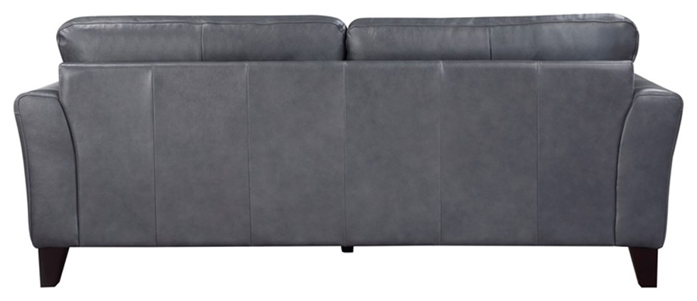 Lexicon Thierry 19 quotModern Plywood and Leather Sofa in Gray Finish   Contemporary   Sofas   by Homesquare  Houzz