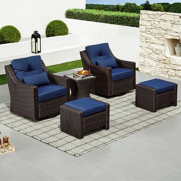 Murphy Outdoor Wicker Patio Furniture Swivel Glider Chair