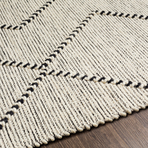 Uttar Rustic Wool Black-white Rug