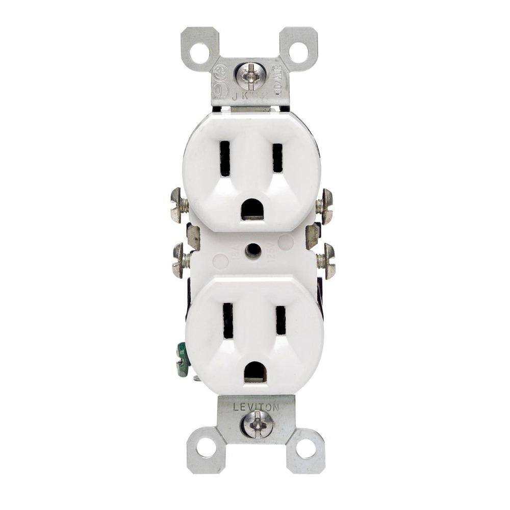 Leviton 15 Amp Duplex COALR Outlet White 12650-W