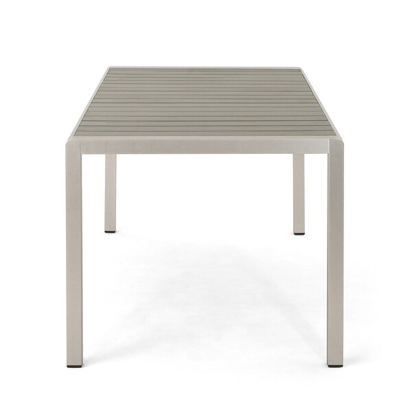 Coral Outdoor Aluminum Dining Table with Faux Wood Top，for Dining Room，Kitchen，Easy Assembly