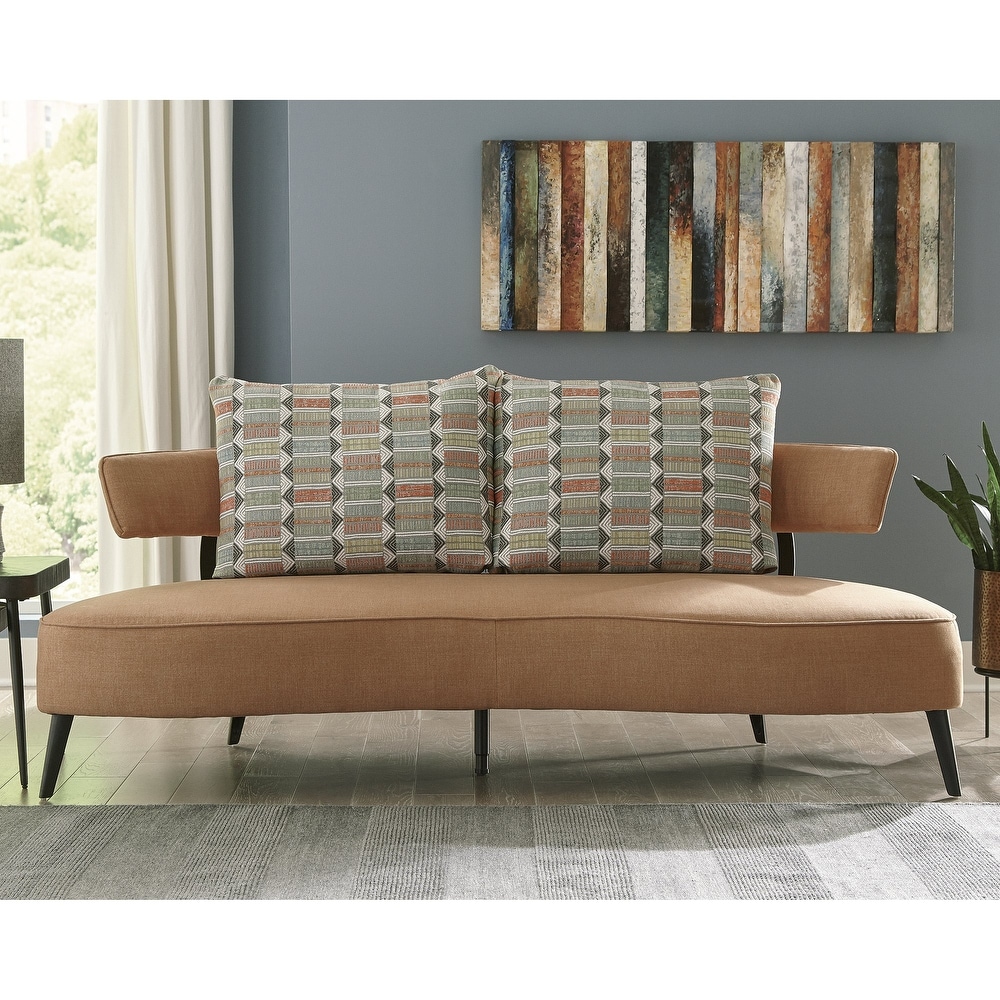 Signature Design by Ashley Hollyann Mid Century Modern Rust Sofa   77\