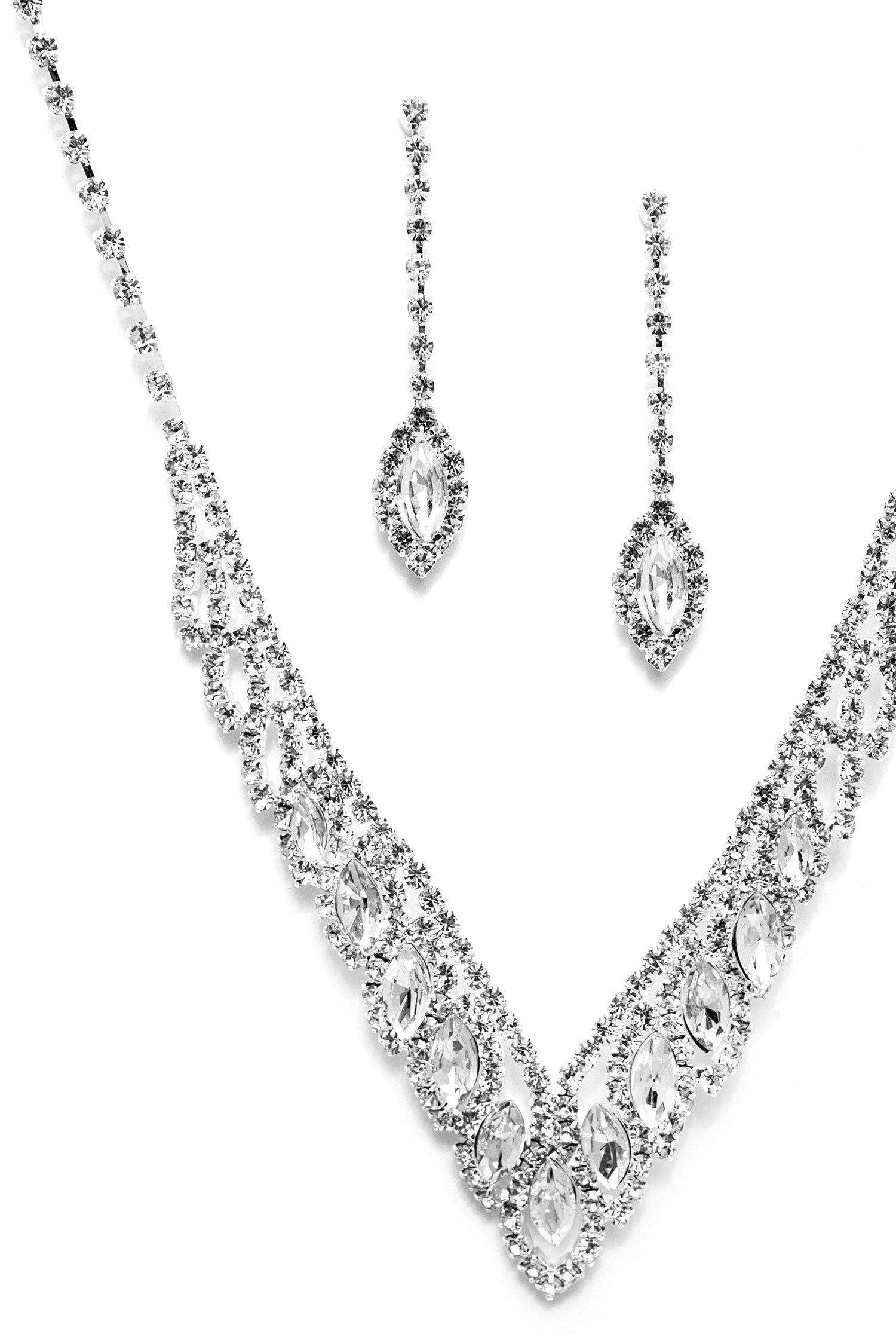 Elegant Tear Drop Rhinestone Set