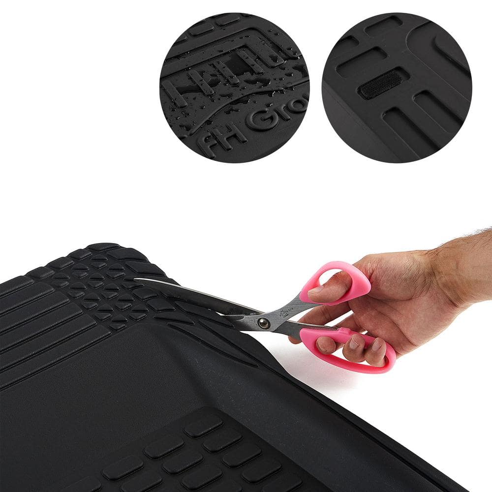 FH Group TPO Plastic Liners ClimaProof Durable Waterproof 3D Semi-Universal Trimmable Floor Mats DMF11800BLACK