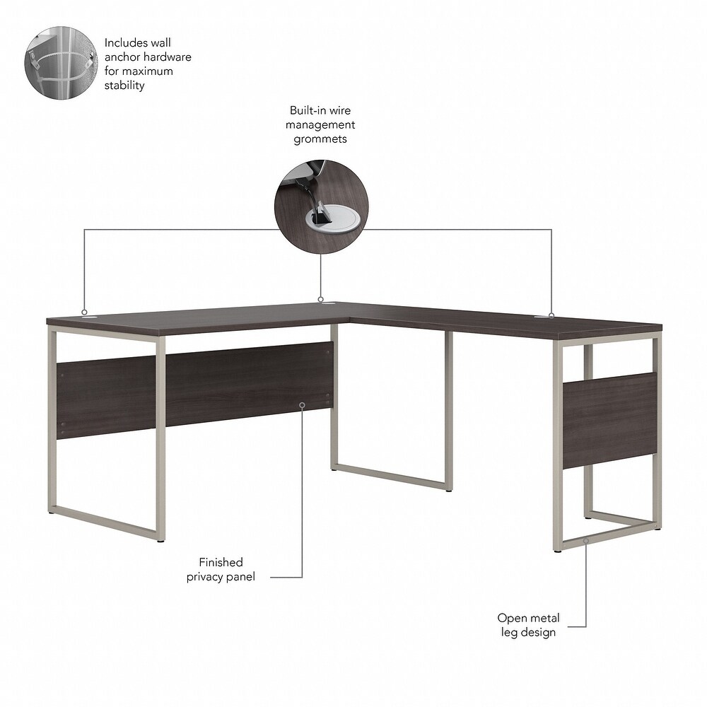 Hybrid 60W L Shaped Table Desk with Drawers by Bush Business Furniture