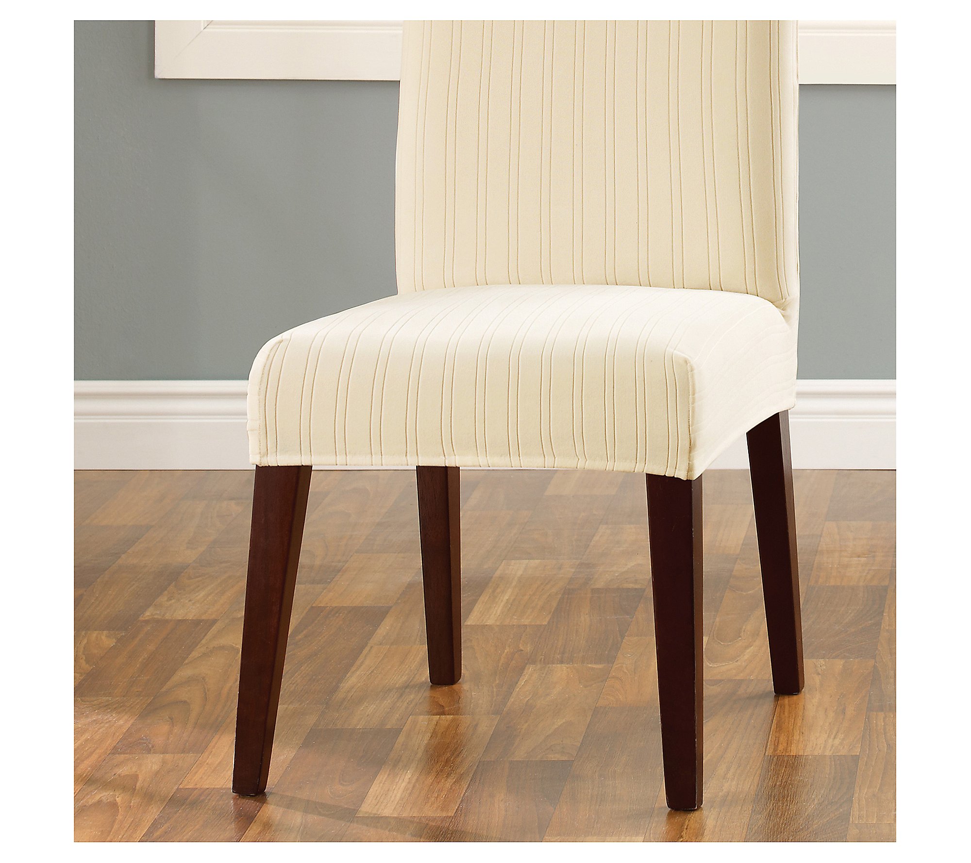 SureFit Stretch Pinstripe Short Dining Chair Slipcover