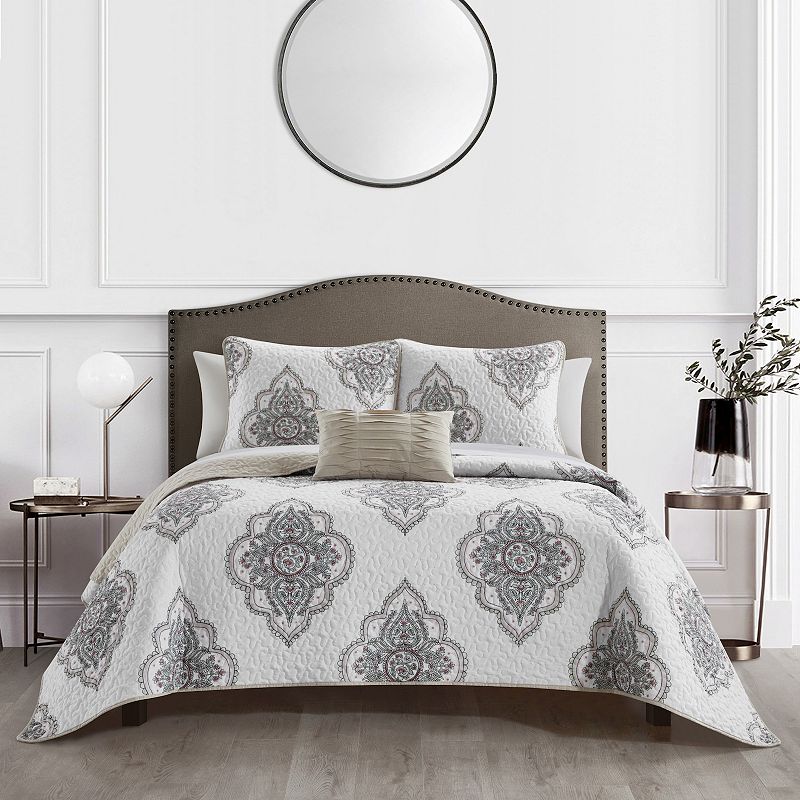 Chic Home Bentley Quilt Set with Coordinating Pillows