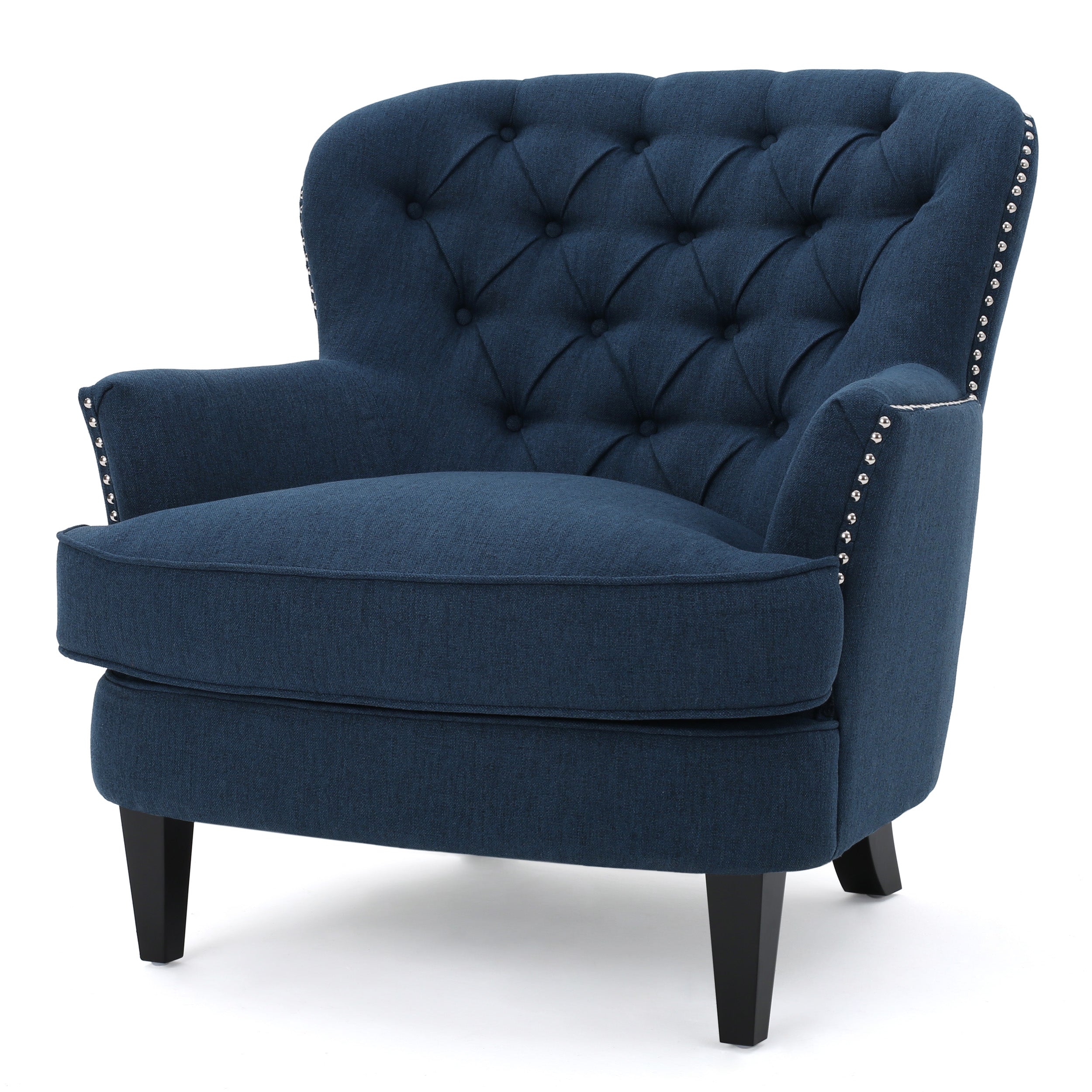 Alfred Button Tufted Fabric Club Chair