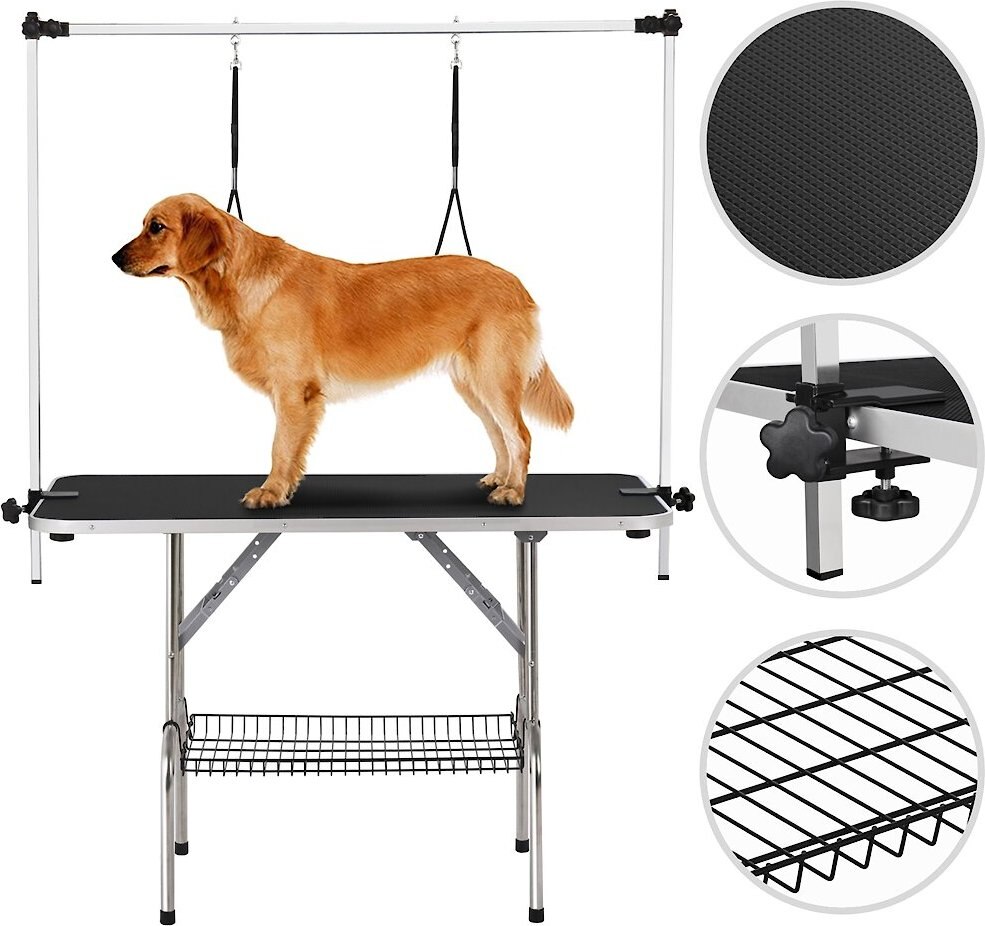 Yaheetech Foldable Retractable Bath Dog and Cat Grooming Table