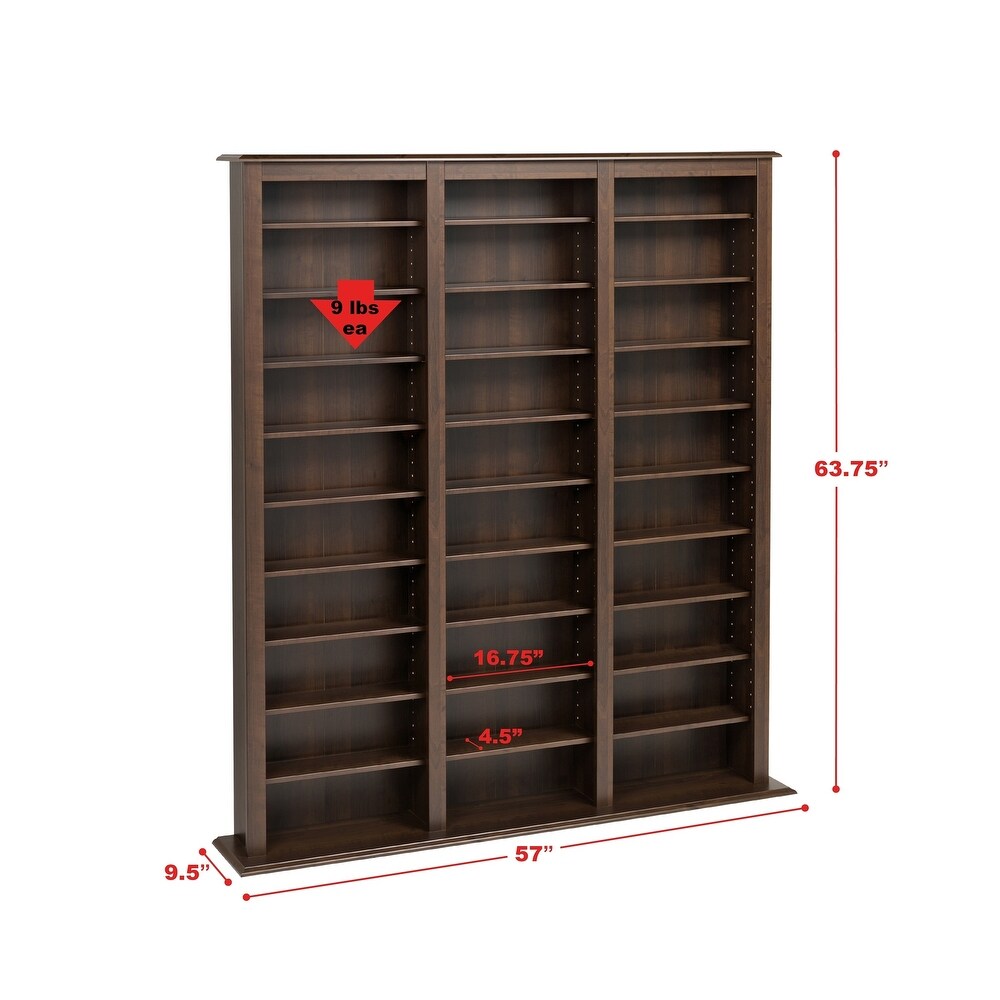 Prepac Everett Espresso Barrister Media Storage Cabinet