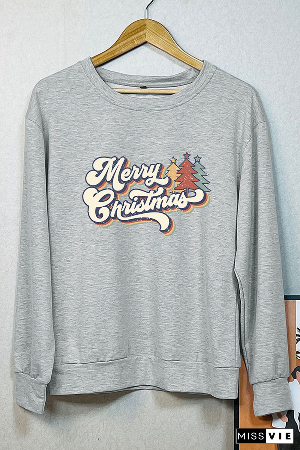 70s Style Merry Christmas Sweatshirt Wholesale