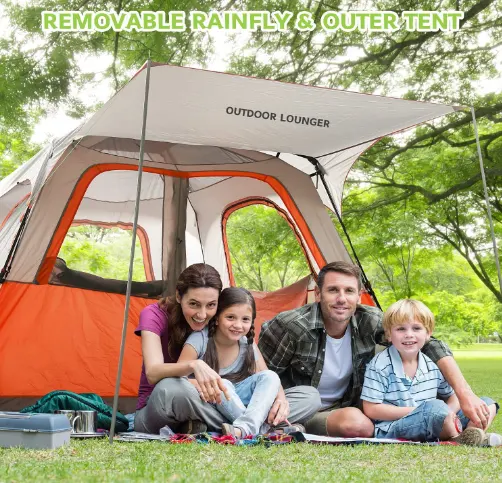 Woqi folding easy carry living resort tent big size hiking geodesic dome tent uv resistant