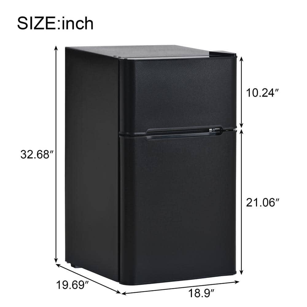 Homcom 32 cu ft Retro Mini Fridge in Black with Freezer