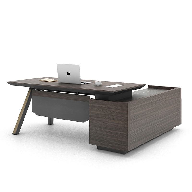 KAISON Executive Desk with Reversible Return 2M - Brown Grey