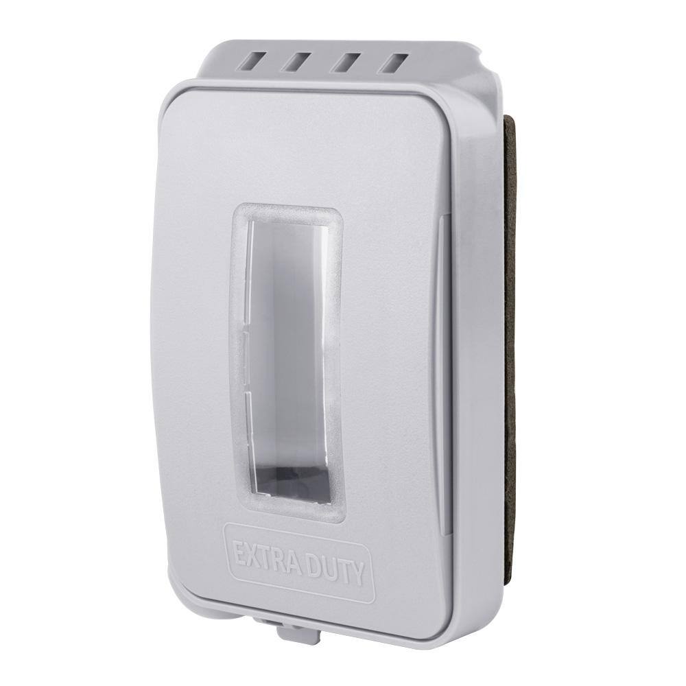 Commercial Electric 1-Gang Extra Duty Non-Metallic Low Profile While-In-Use Weatherproof Cover HorizontalVertical Receptacle Cover White WCWR1PW