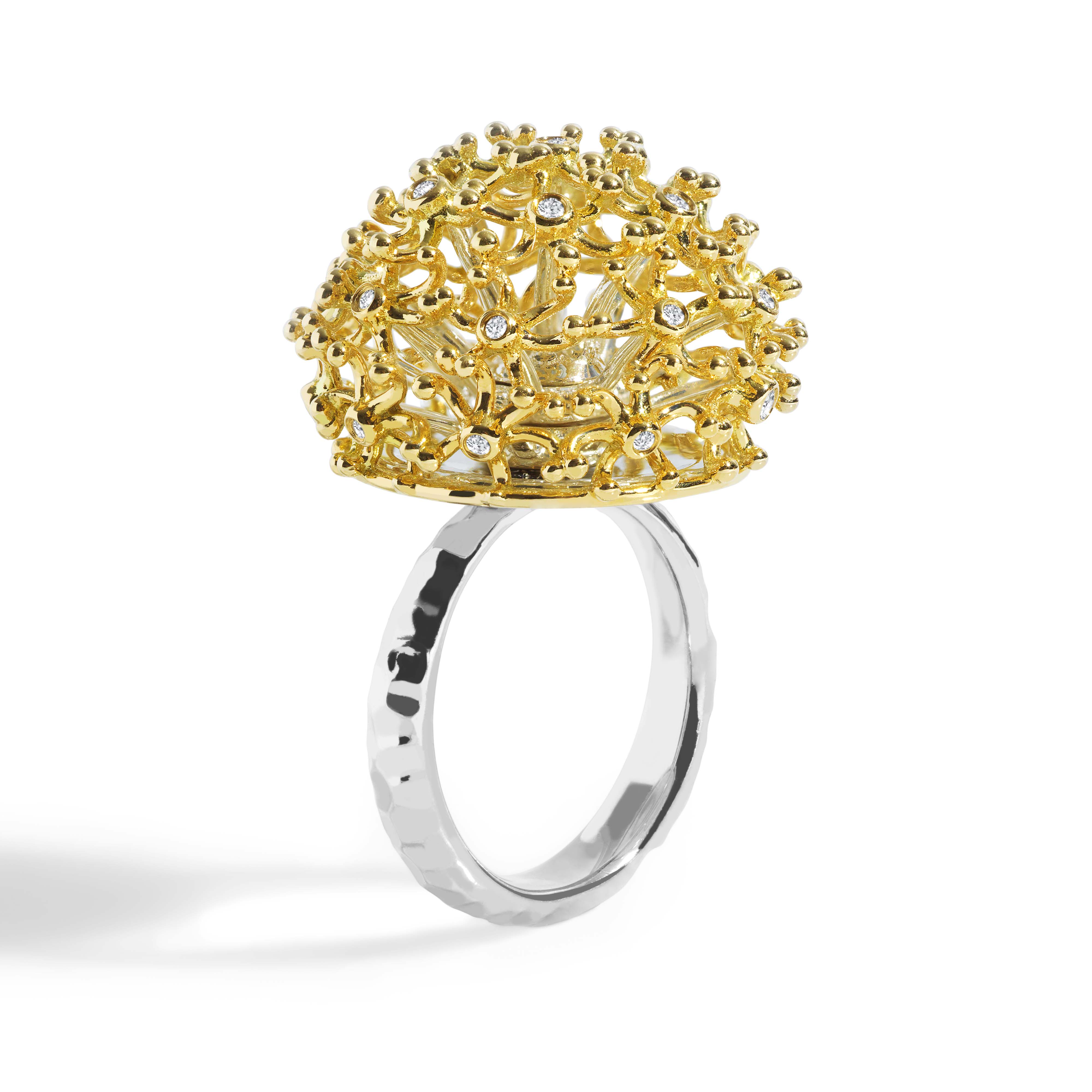 Dandelion Ring with Diamonds