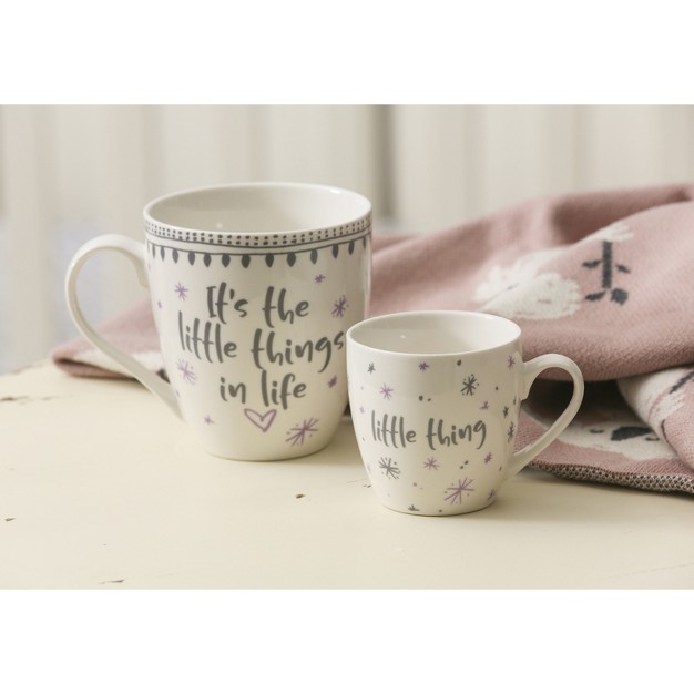 Evergreen Mommy And Me Ceramic Cup Gift Set 17 Oz And 7 Oz It x27 s The Little Things In Life little Thing