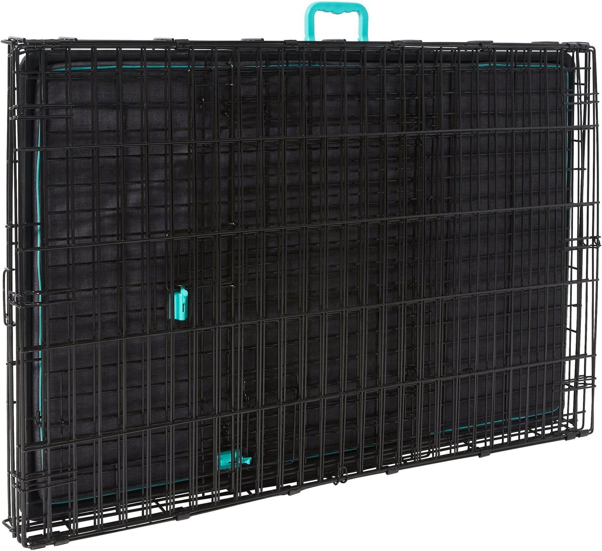 Frisco Heavy Duty Enhanced Lock Double Door Fold and Carry Wire Dog Crate and Mat Kit