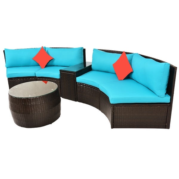 4-Piece Patio Furniture Sets with Two Pillows - Overstock - 37052324