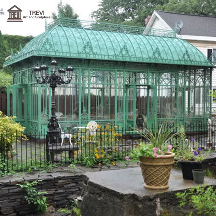 Luxury Garden Decoration Forged Large Outdoor Green House Wrought Iron Gazebo For Sale