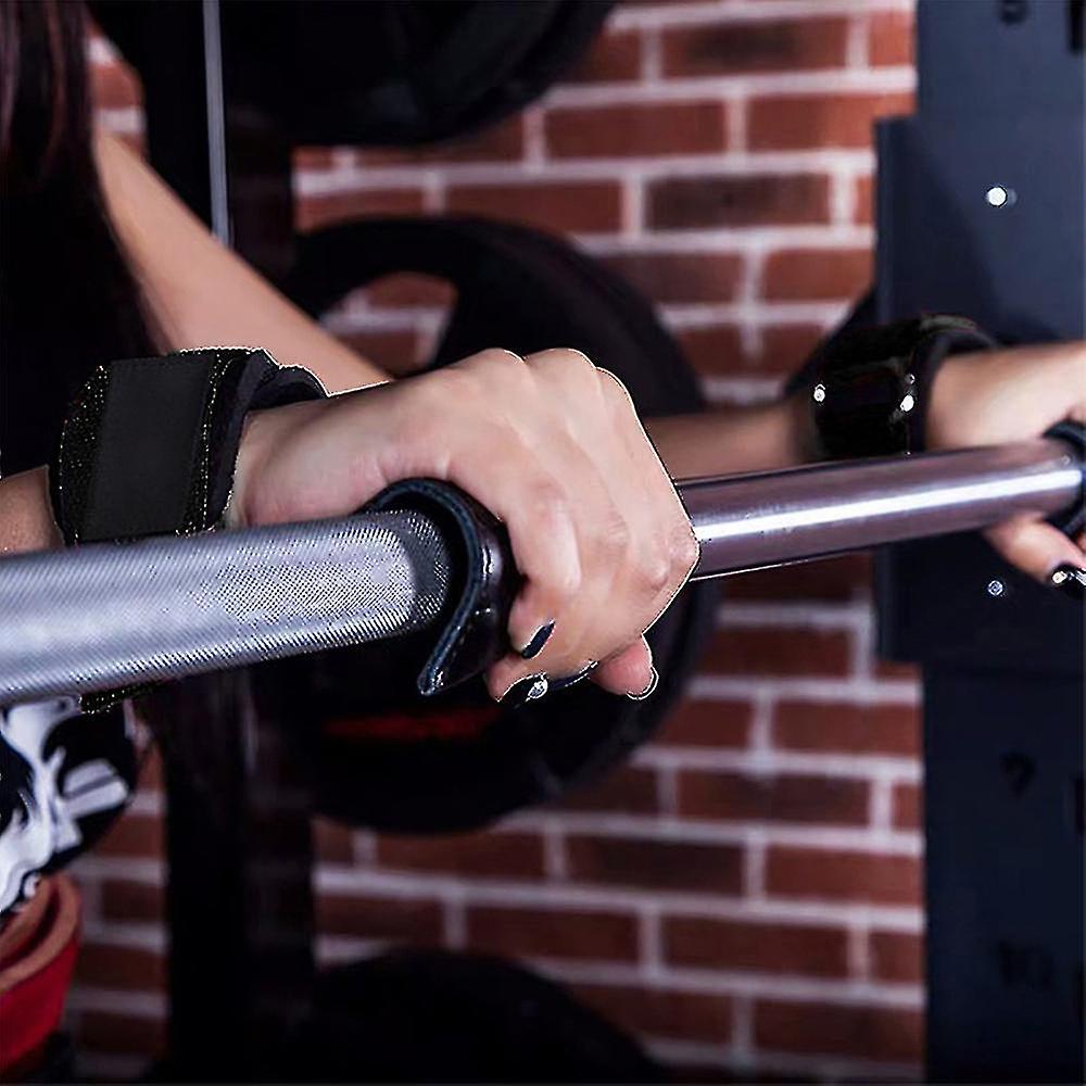 1 Pair Fitness Palm Guard Gloves Male Pull-up Bench Press Dumbbell Pvc Wrist Guard Hard Pull Booster Weight Lifting Grips With Wrist Straps