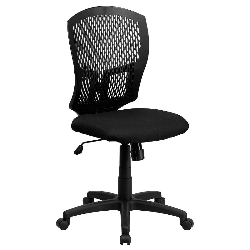 Emma and Oliver Mid-Back Designer Back Swivel Task Office Chair with Fabric Seat