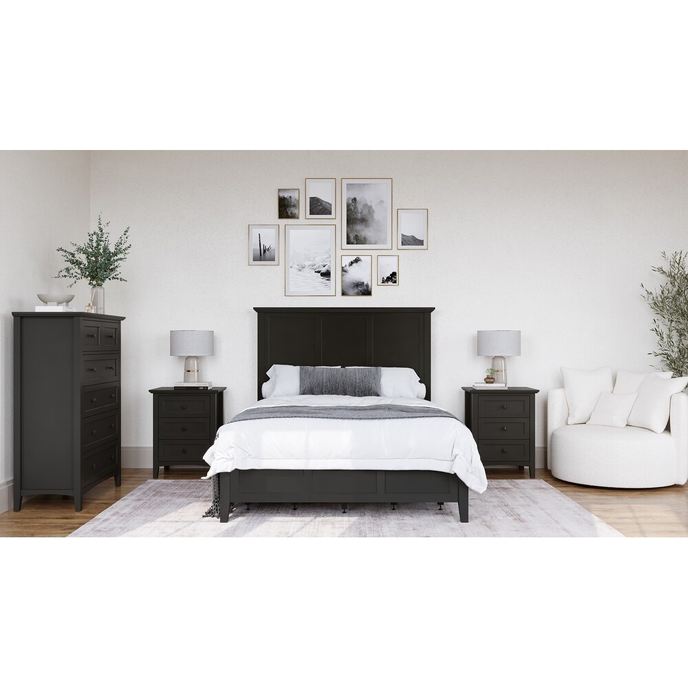 Grace Three Drawer Nightstand in Raven Black