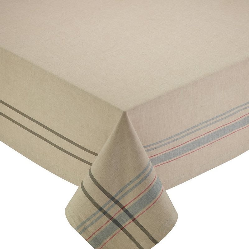 104 Beige White Natural French Striped Dining Tablecloth