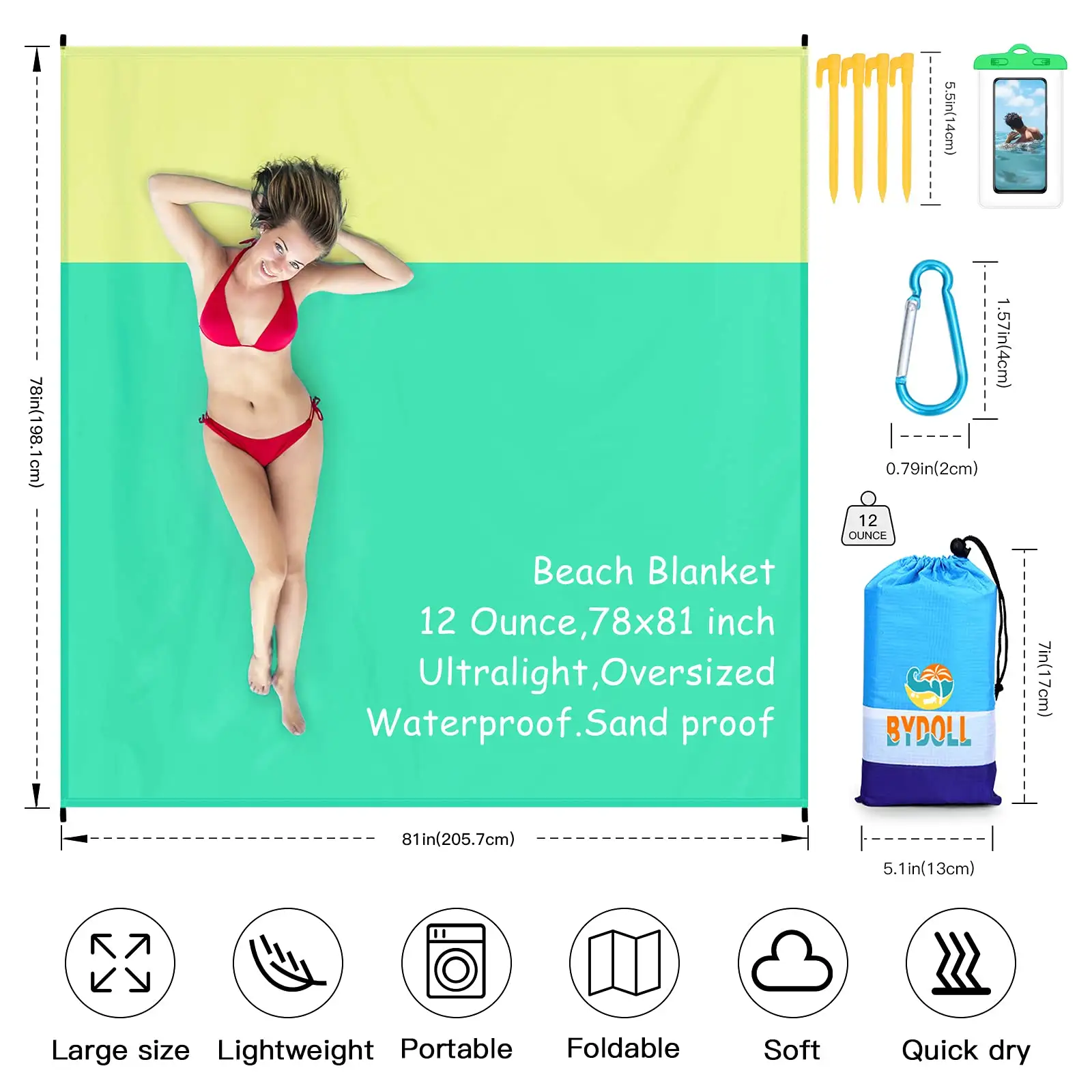 Adults Oversized Lightweight Waterproof Sand proof Large Picnic Mat Beach Blanket for Beach Travel Camping Hiking Picnic