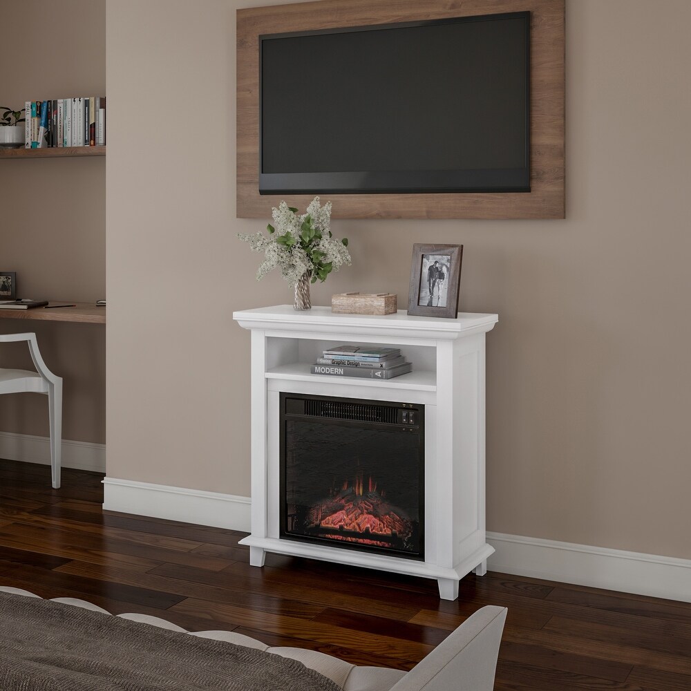 Copper Grove Siavonga Electric Fireplace TV Stand with Faux Logs and LED Flames   27 x 12.4 x 29   27 x 12.4 x 29