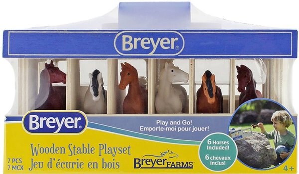 Breyer Horses Breyer Farms Wooden Stable Playset with 6 Horses Collectible Toy Horse Playset