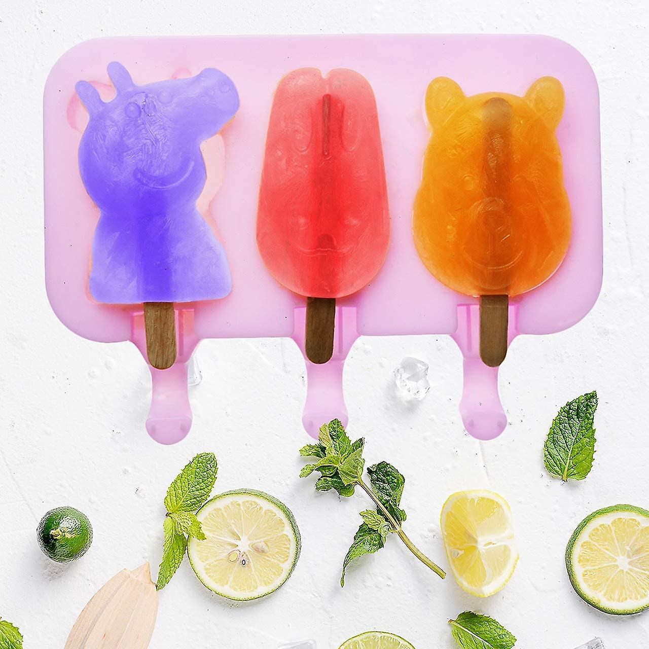 Godealio Popsicle Molds Bpa Free， Cute Shape， Food-grade Silicone， Bpa-free And Safe Popsicle Molds With 50 Wooden Sticks