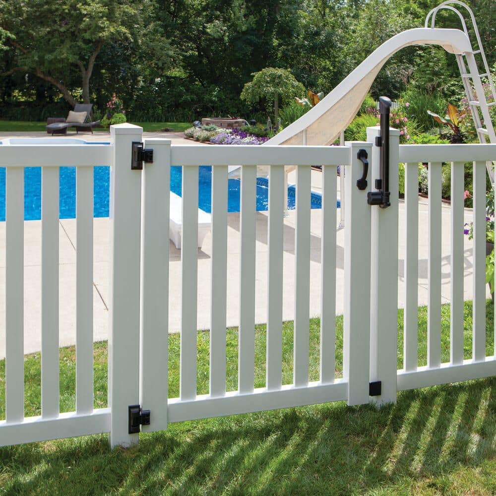 Barrette Outdoor Living Ohio 4 ft. W x 4 ft. H White Vinyl Un-Assembled Fence Gate 73014767