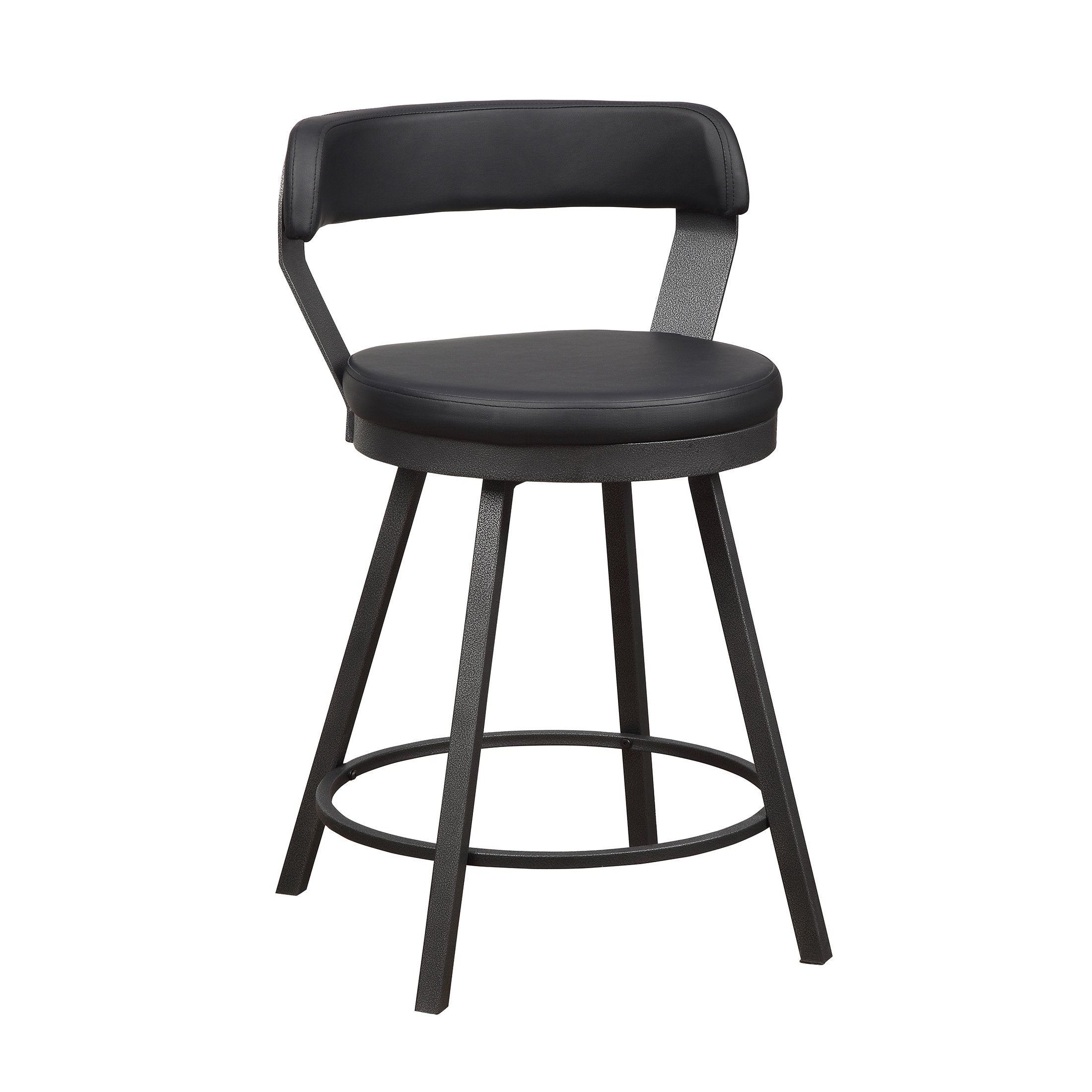 OakvillePark Belmar Swivel Counter Height Barstool (Set of 2)， Black