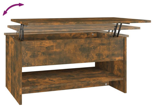 vidaXL Coffee Table Lift Top Accent Sofa End Table Sonoma Oak Engineered Wood   Rustic   Coffee Tables   by vidaXL LLC  Houzz