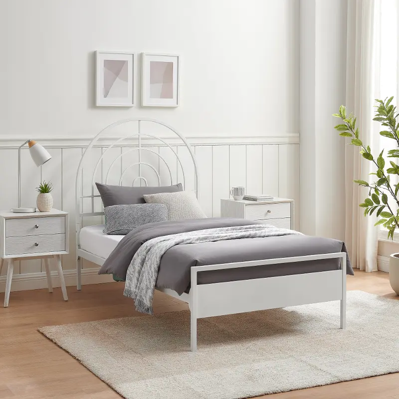 Jody White Metal Twin Bed