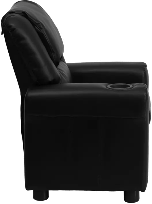 Mini Me Kids Black Recliner with Cup Holder