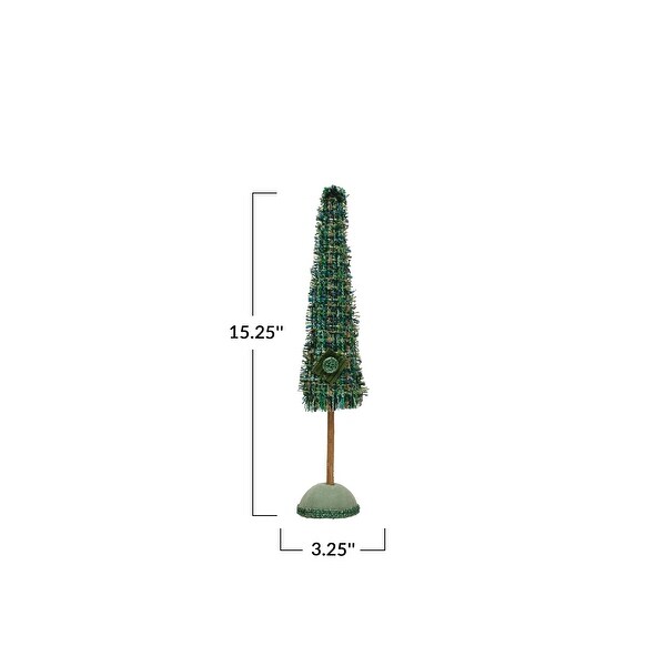 RawEdged Tweed Tree with Wood Base