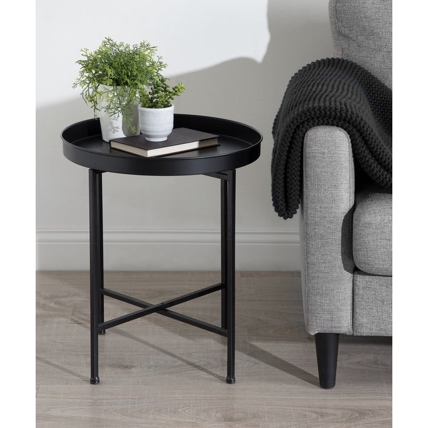 Kate and Laurel Celia Round Metal Side Table - 18.25x18.25x22