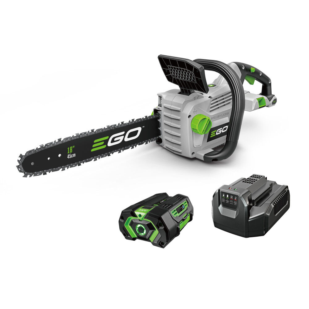 EGO CS1803 POWER+ 56-volt 18-in Brushless Cordless Electric Chainsaw 4 Ah (Battery and Charger Included)