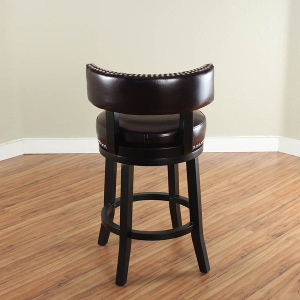 Mossoro Swivel Faux Leather Upholstered Wood Counter Stool