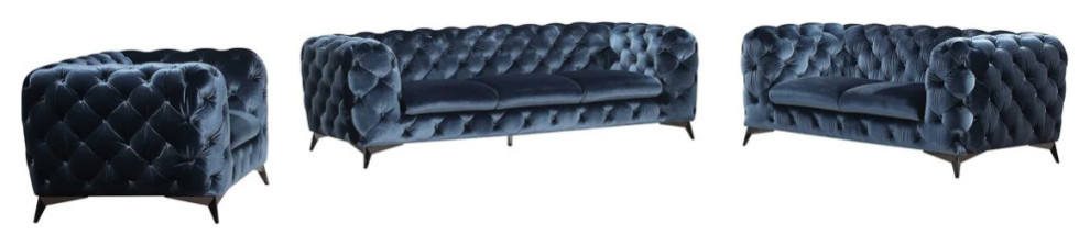 Slader Modern Blue Fabric Loveseat   Modern   Loveseats   by Virgil Stanis Design  Houzz