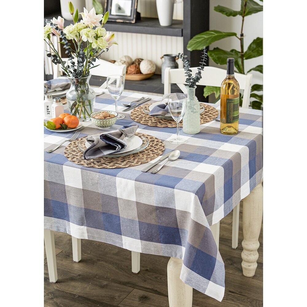 DII Tri Color Check Tablecloth 70 Round