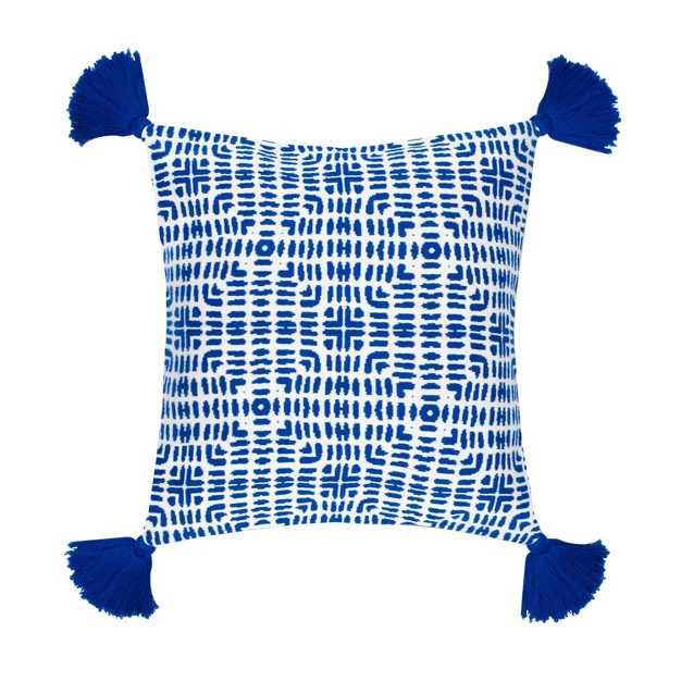 Cote Knit Decorative Pillow Blue white Rochelle Porter