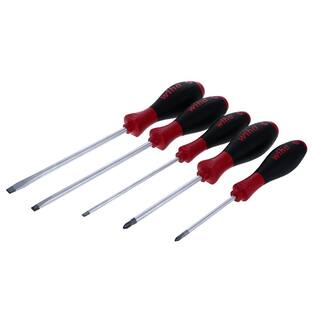 Wiha 5-Piece Soft Slotted and Phillips Screwdriver Set 30277