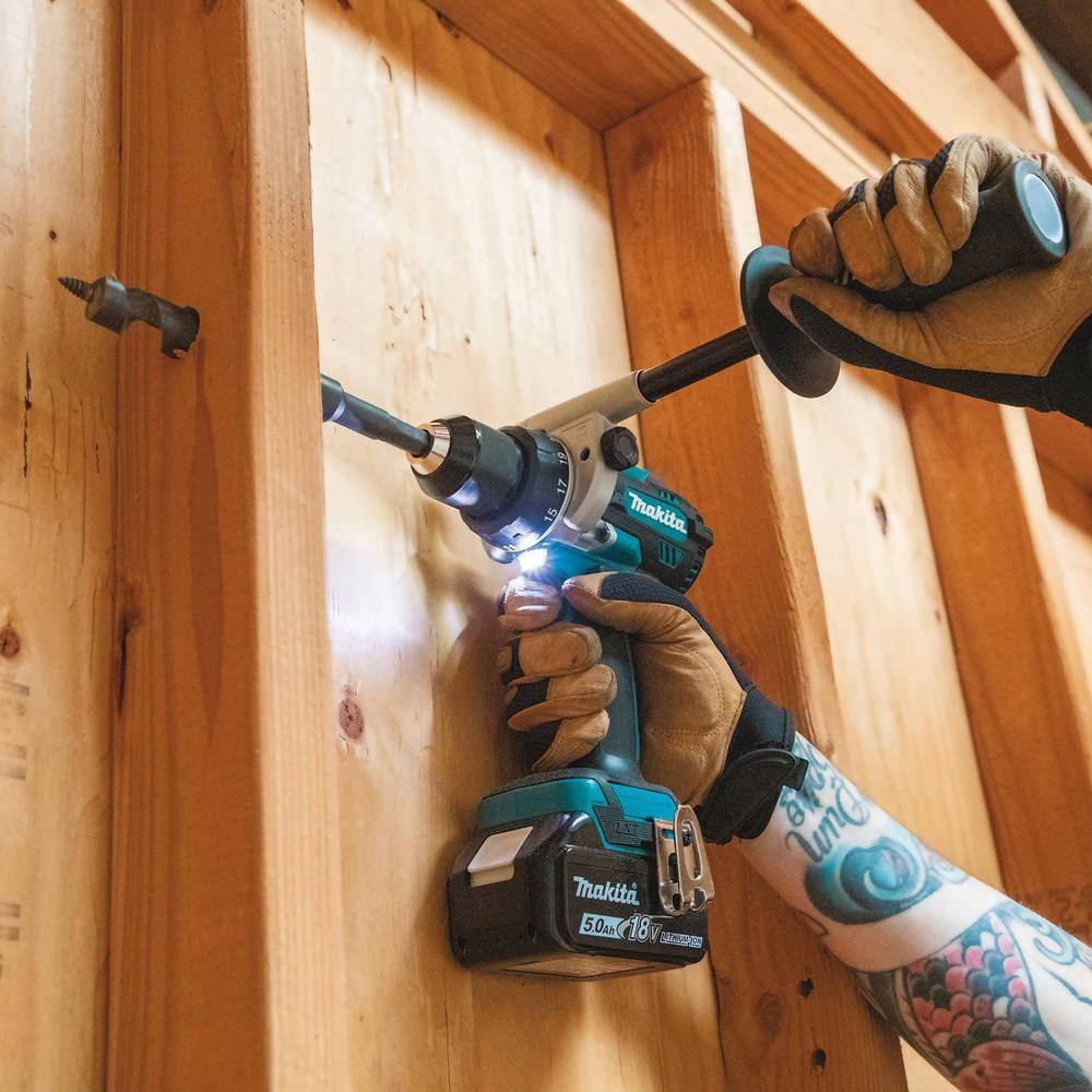 Makita 18V 5.0 Ah LXT Lithium-Ion Brushless Cordless Combo Kit (Hammer DrillImpact DriverCirc SawRecip SawLight) XT507PT