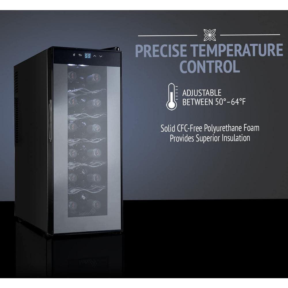 Ivation Thermoelectric 12Bottle Free Standing Wine Cooler