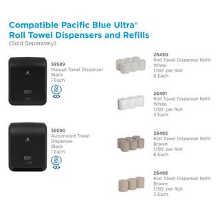 Pacific Blue Ultra 1150 ft. L Brown 100% Recycled Paper Towel Roll (6-Rolls per Pack) GPC26495