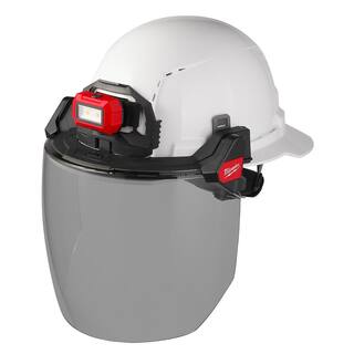 MW BOLT White Type 2 Class C Front Brim Vented Safety Helmet with Smoke Full Face Shield 48-73-1320-48-73-1425